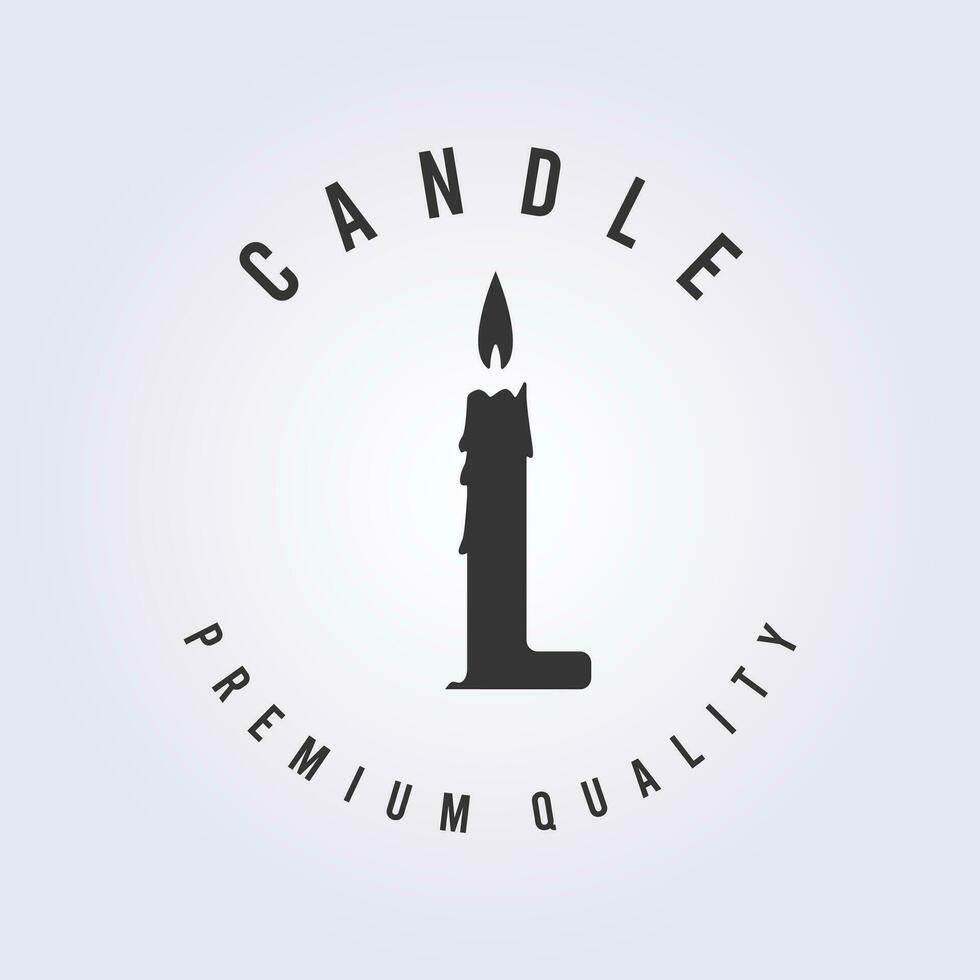 candela leggero logo minimalista semplice icona simbolo vettore illustrazione design