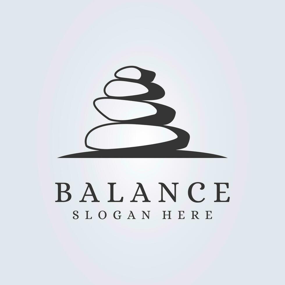 equilibrio pietra equilibratura logo icona simbolo sfondo vettore illustrazione design