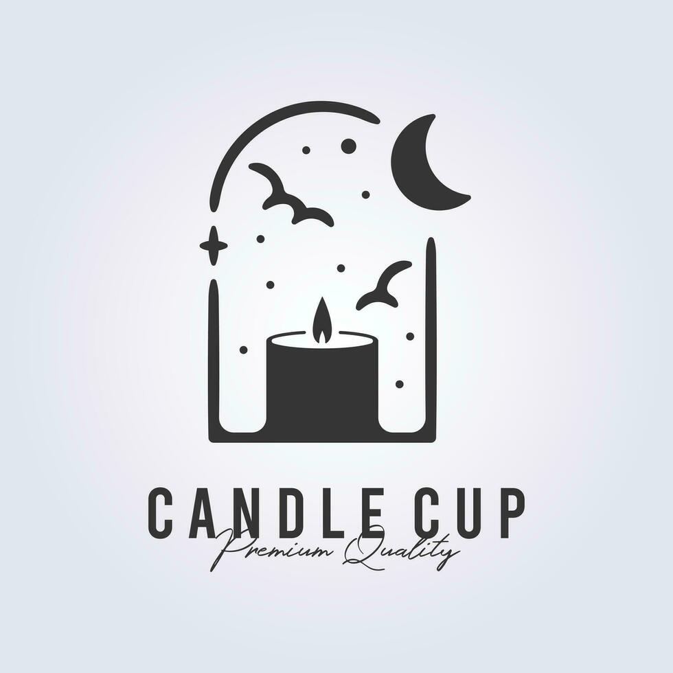 candela leggero logo minimalista semplice icona simbolo vettore illustrazione design