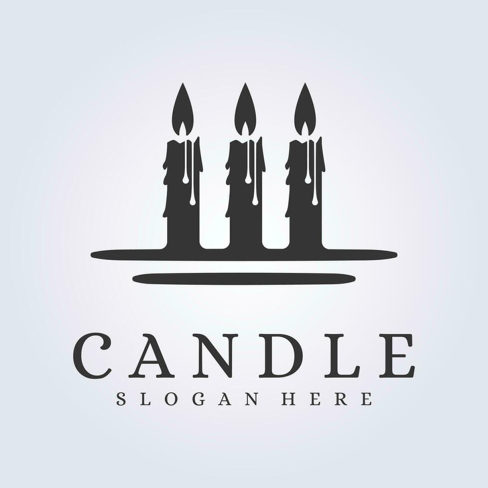 candela leggero logo minimalista semplice icona simbolo vettore illustrazione design