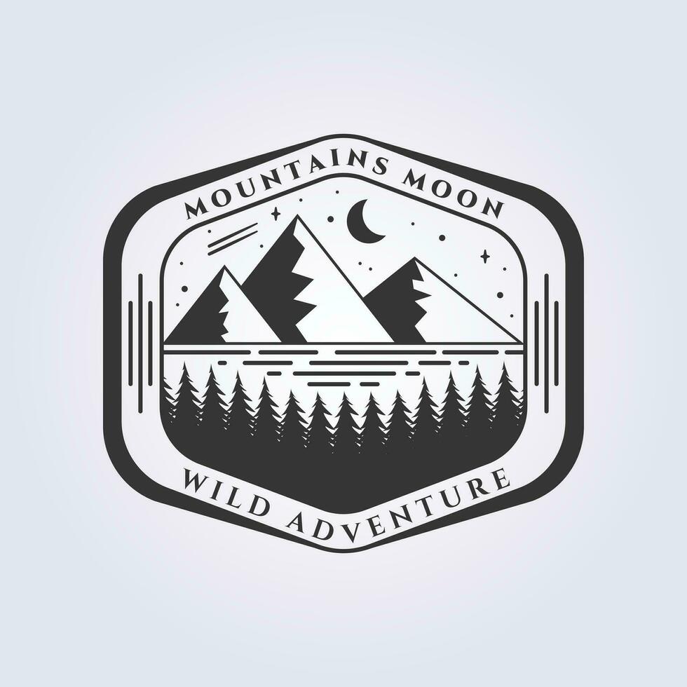 scenario di montagna logo etichetta etichetta icona simbolo vettore illustrazione design