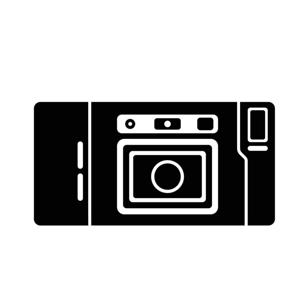 telecamera silhouette. nero e bianca icona design elementi su isolato bianca sfondo vettore