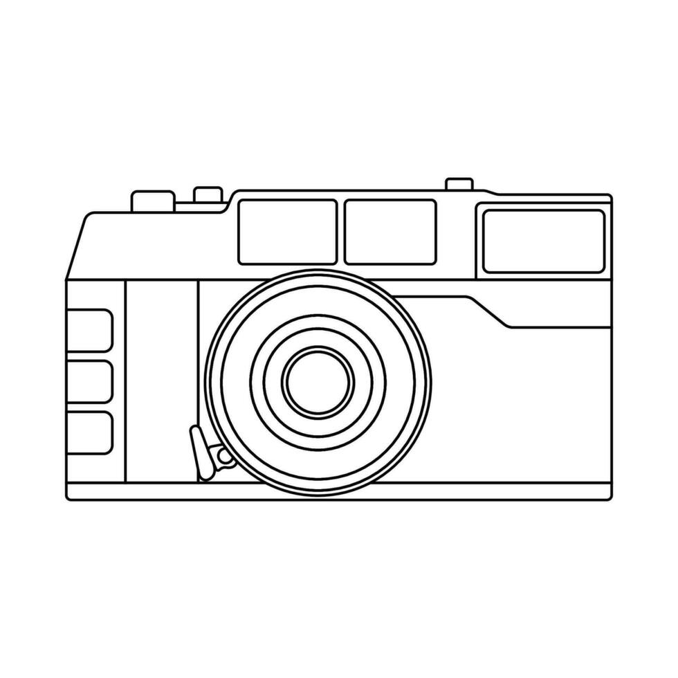 illustrazione dell'icona del profilo della fotocamera su sfondo bianco vettore