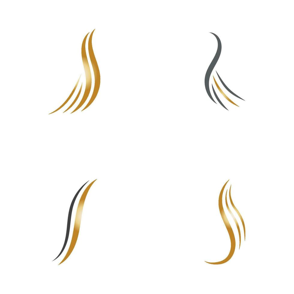 disegno dell'illustrazione di vettore del logo dell'onda dei capelli