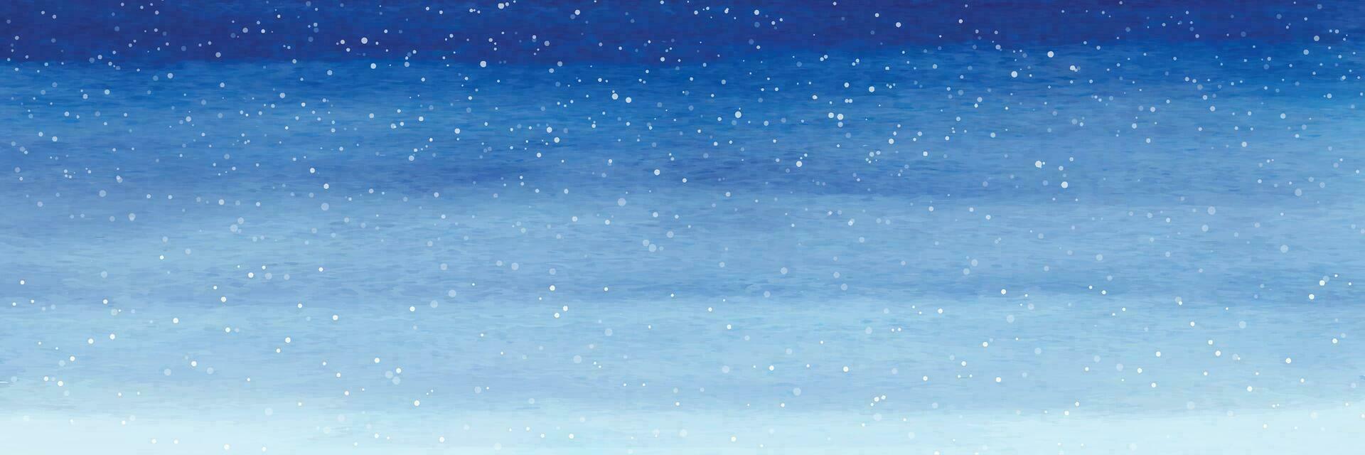 Natale sfondo con neve caduta creativo con blu acquerello vettore