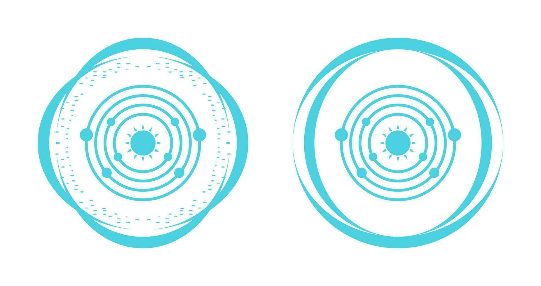 pianeti orbitante sole vettore icona