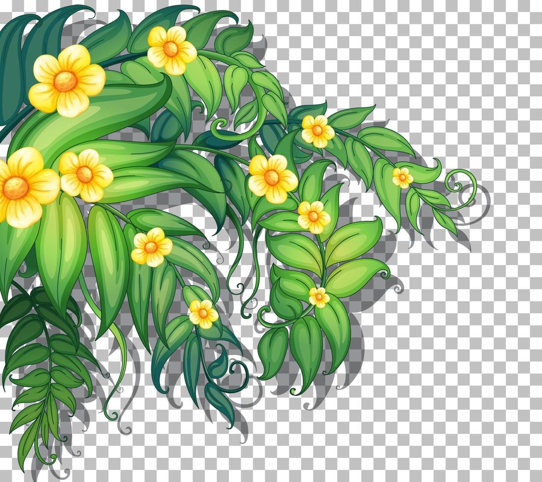 fiori tropicali con cornice di foglie vettore