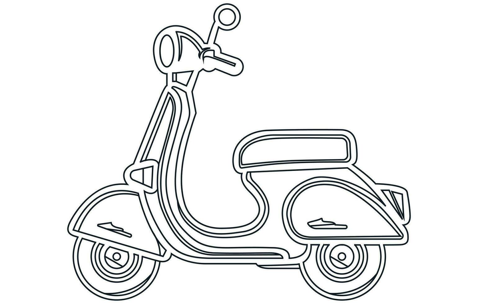 Vintage ▾ scooter schema vettore, elettrico scooter azione illustrazione di moderno e scooter. vettore