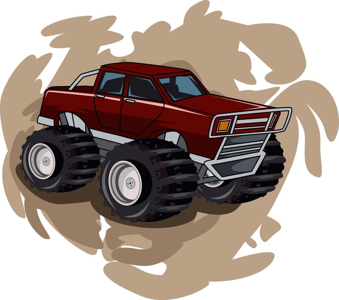 monster truck con sfondo astratto vettore