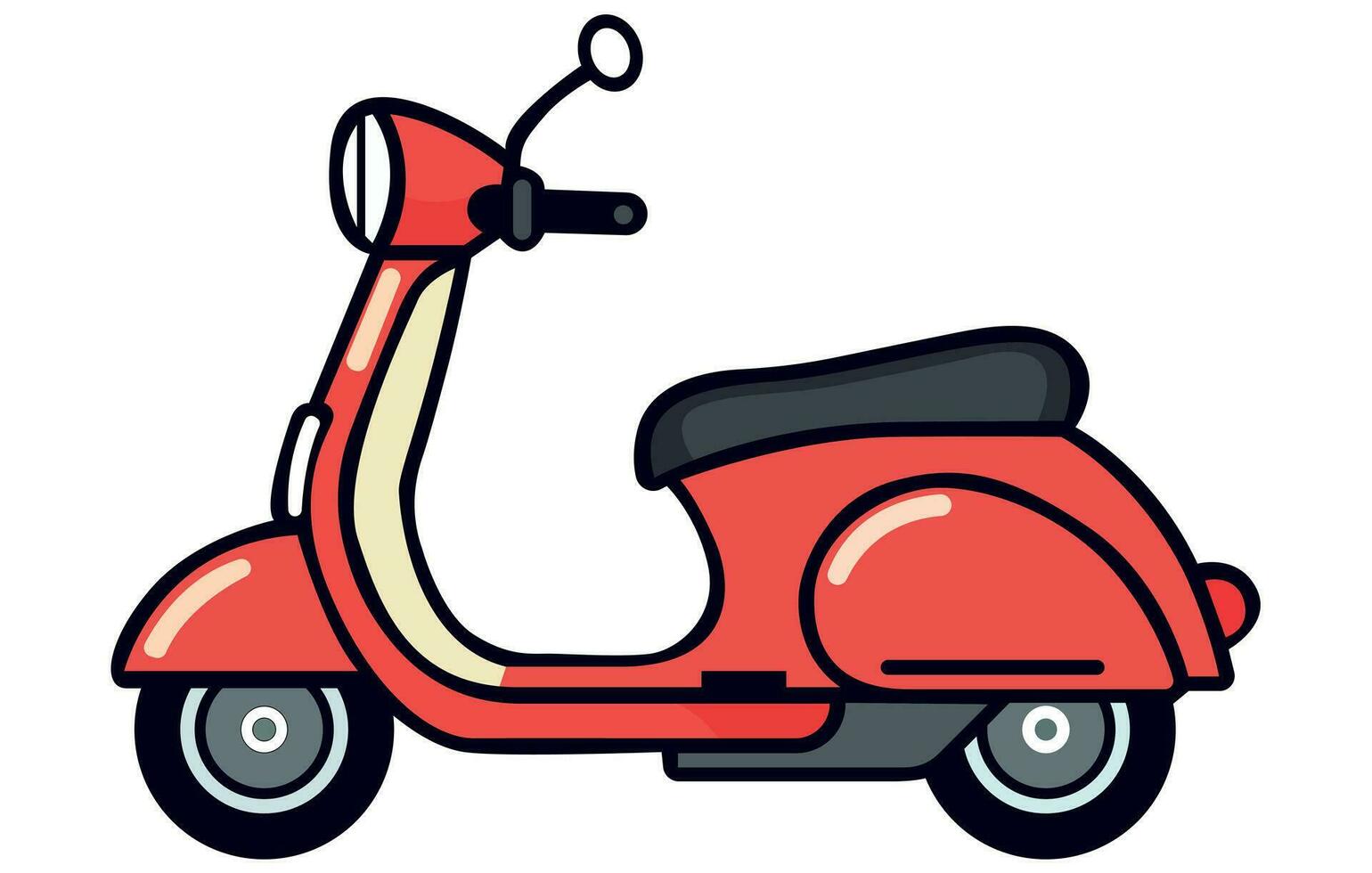 scooter trasporto piatto icone impostare. impostato di vettore moderno scooter e colorato stile,