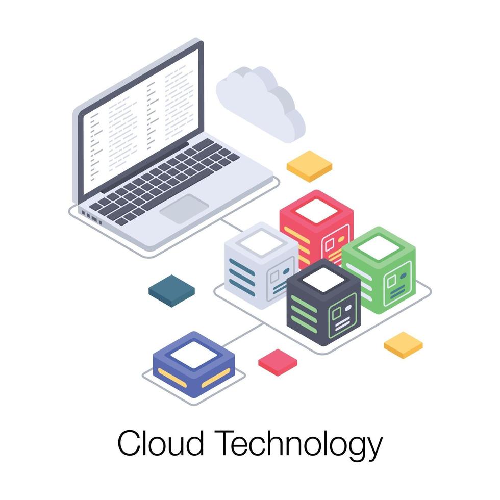 tecnologia dati cloud vettore