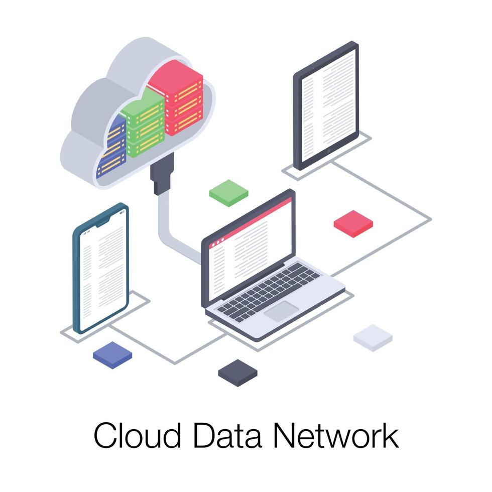 rete dati cloud vettore