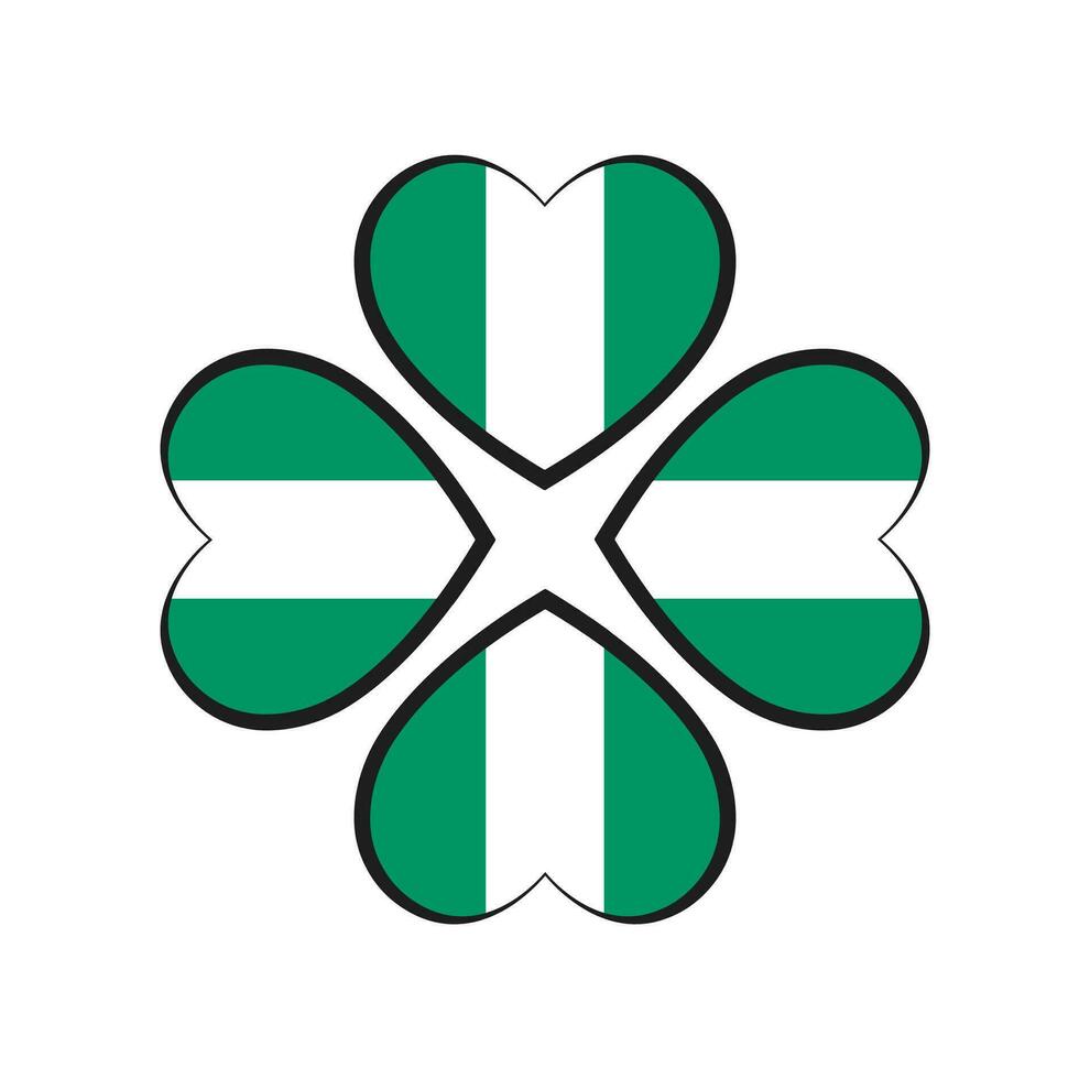 Nigeria nazionale bandiera con un' cuore forma icona. vettore