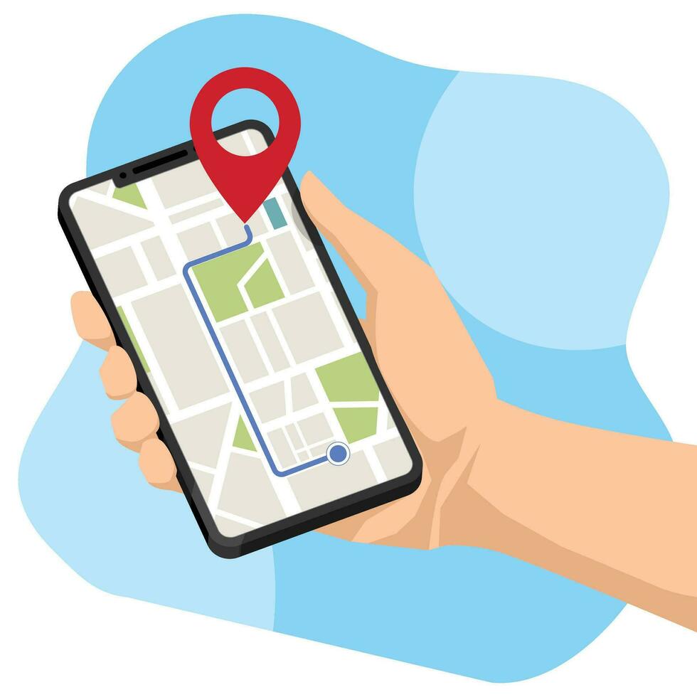 mano Tenere inteligente Telefono mostrare itinerario per punto vettore