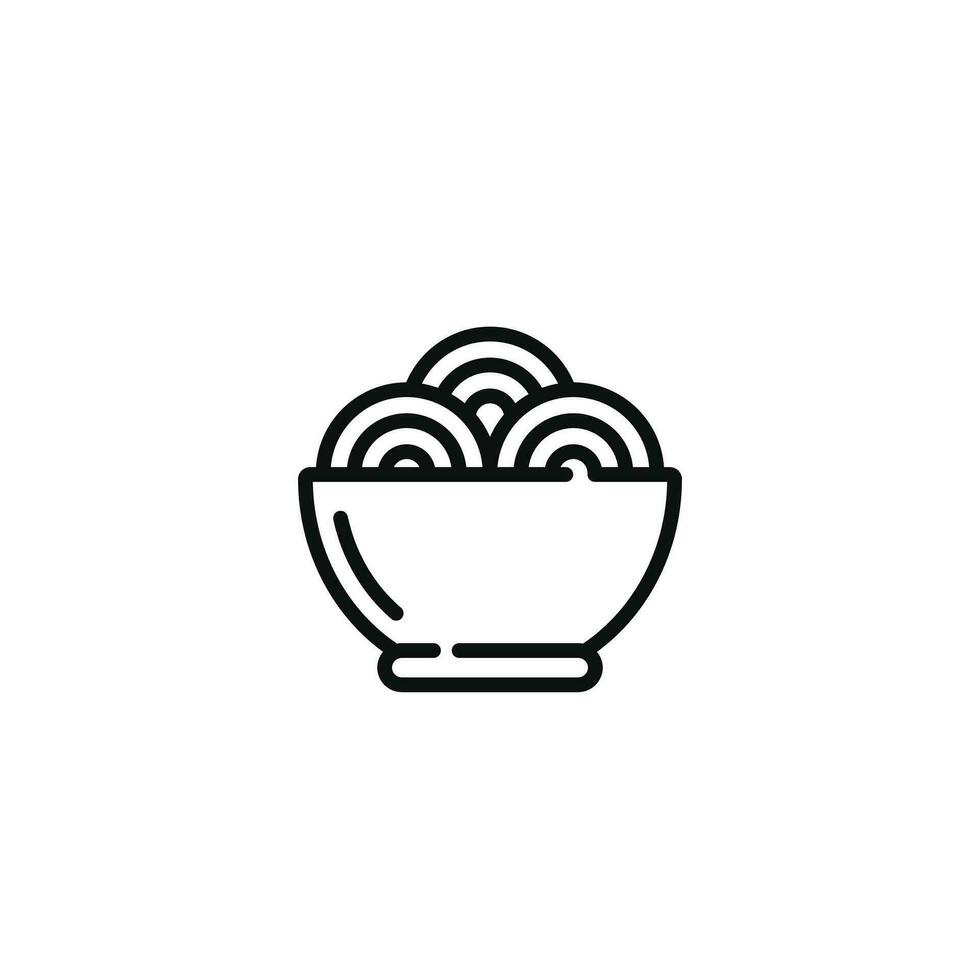 spaghetto linea icona isolato su bianca sfondo vettore