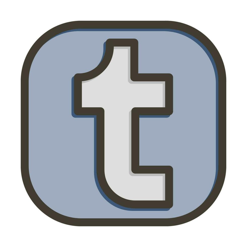Tumblr vettore di spessore linea pieno colori icona per personale e commerciale uso.