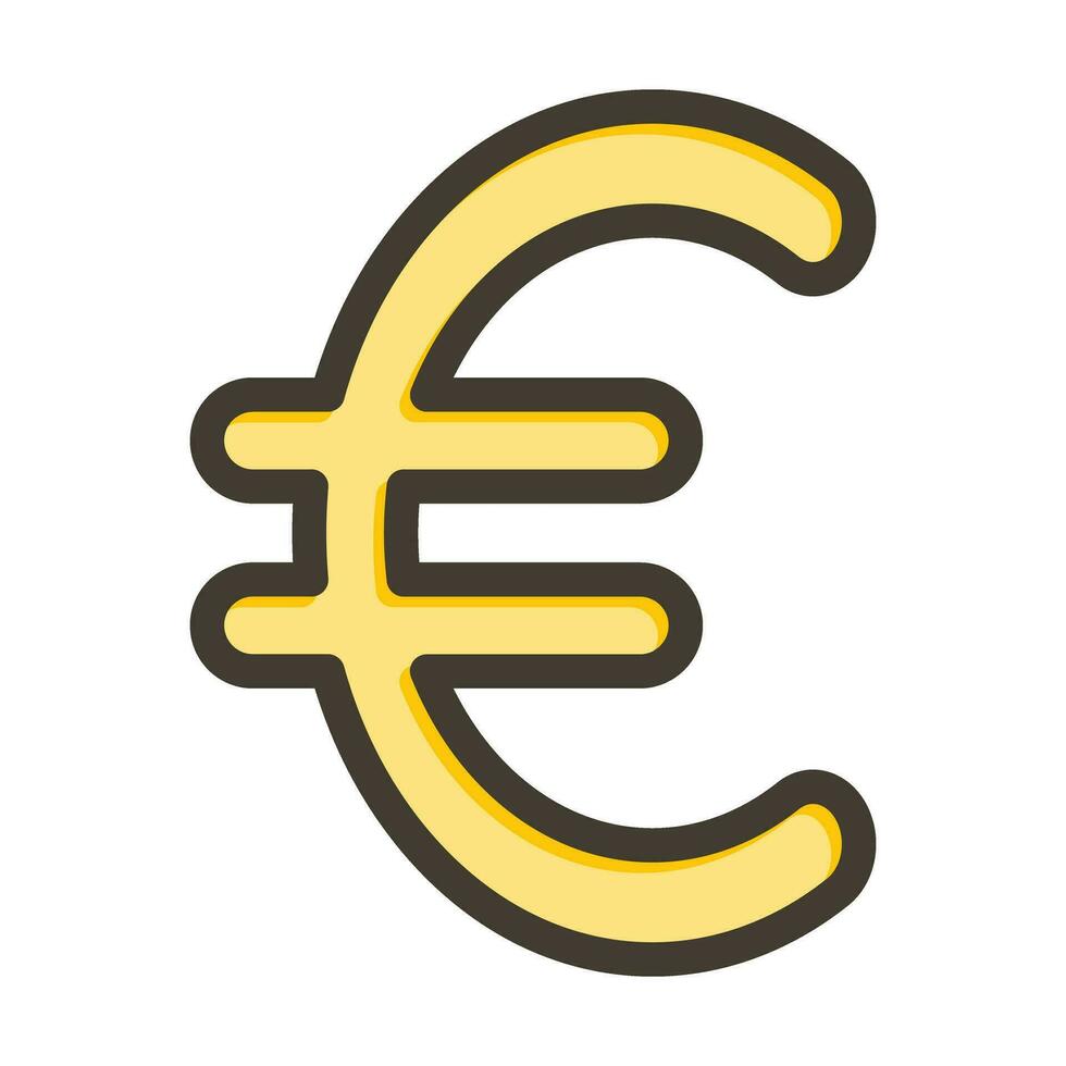 Euro cartello vettore di spessore linea pieno colori icona per personale e commerciale uso.