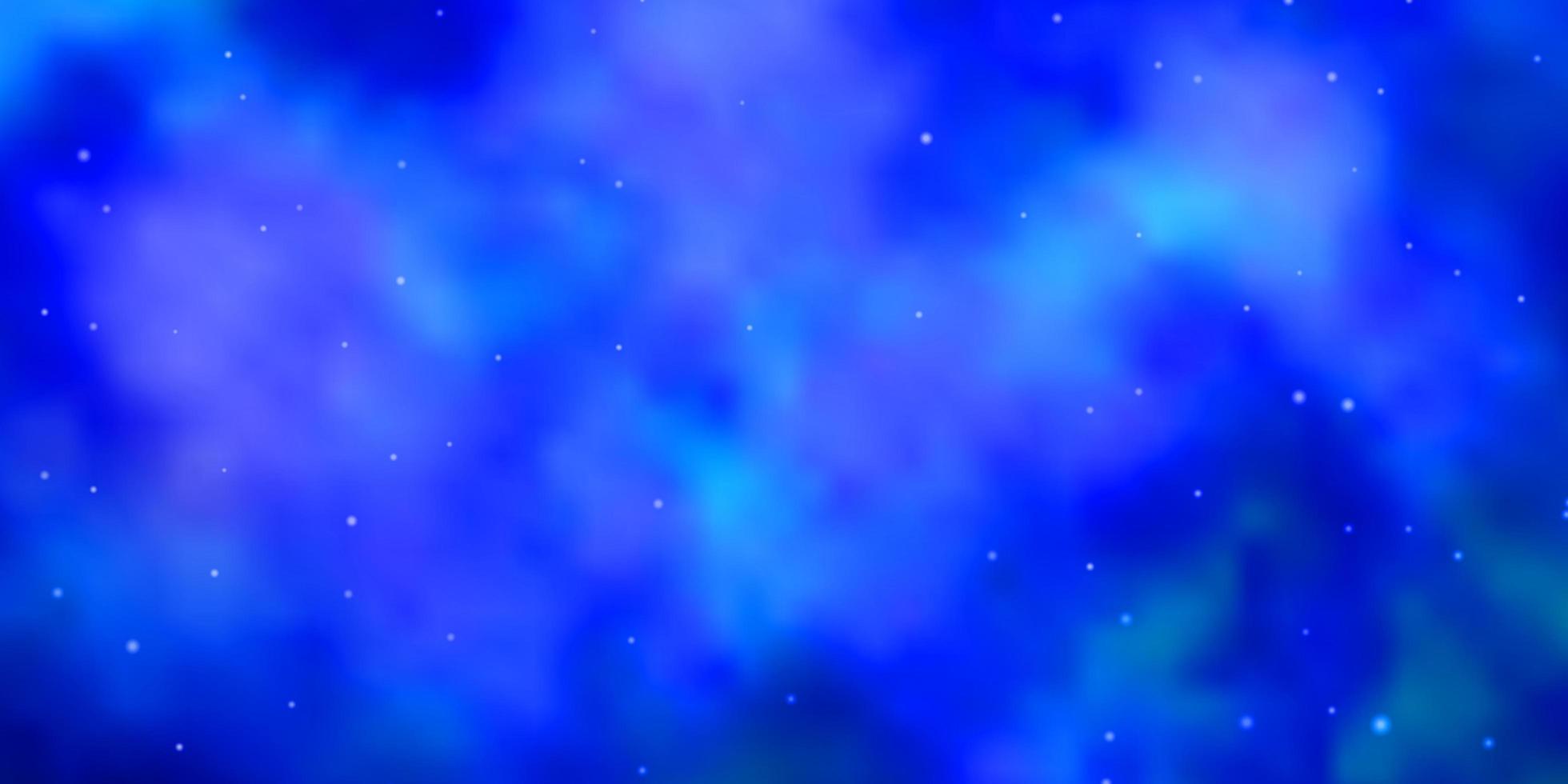 sfondo vettoriale azzurro con stelle piccole e grandi.