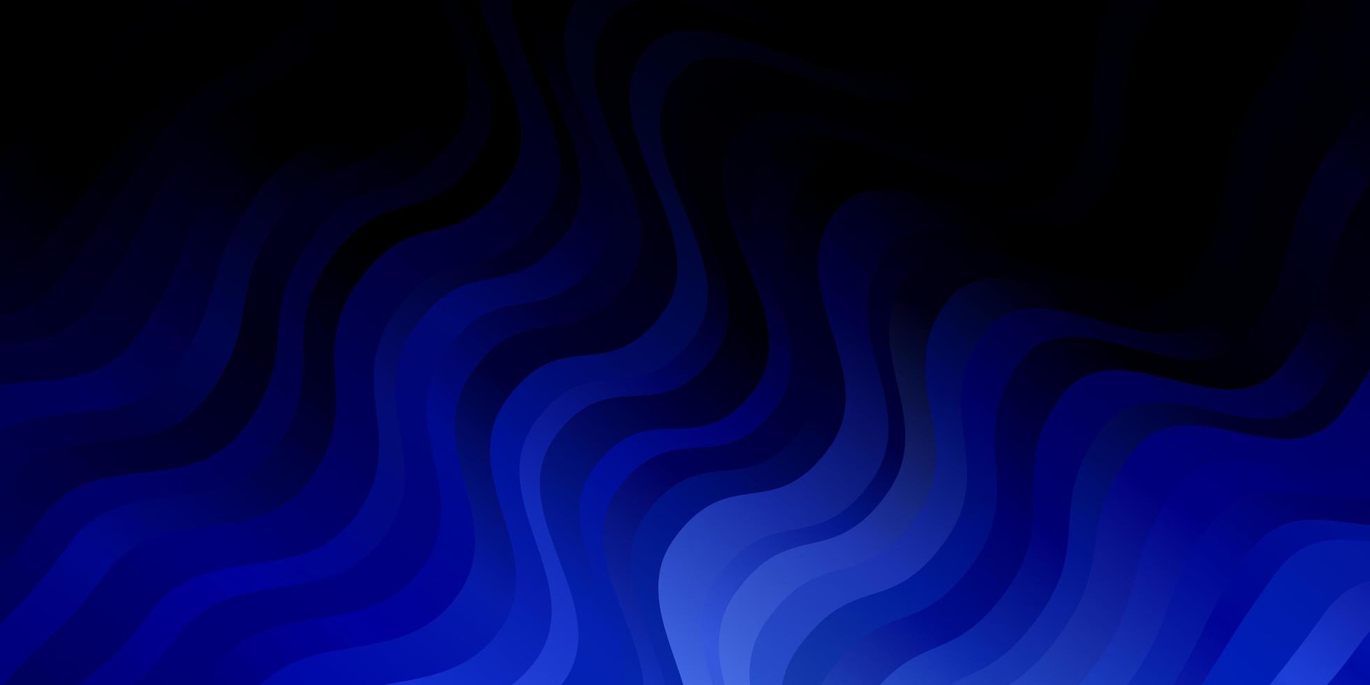 modello vettoriale blu scuro con linee curve.