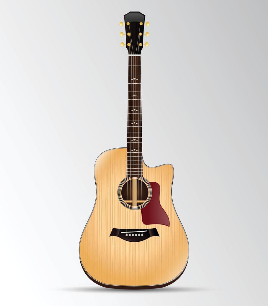 Dreadnought del ritaglio della chitarra acustica isolato vettore