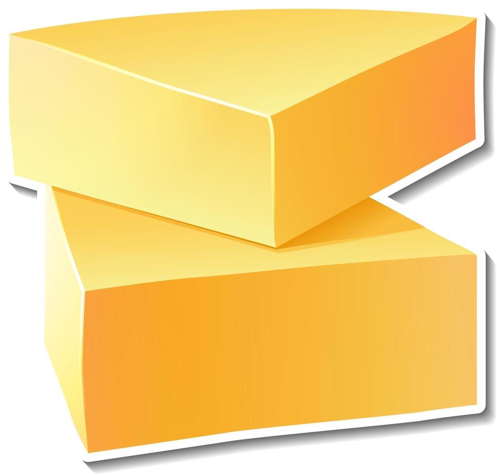 adesivo di formaggio su sfondo bianco vettore
