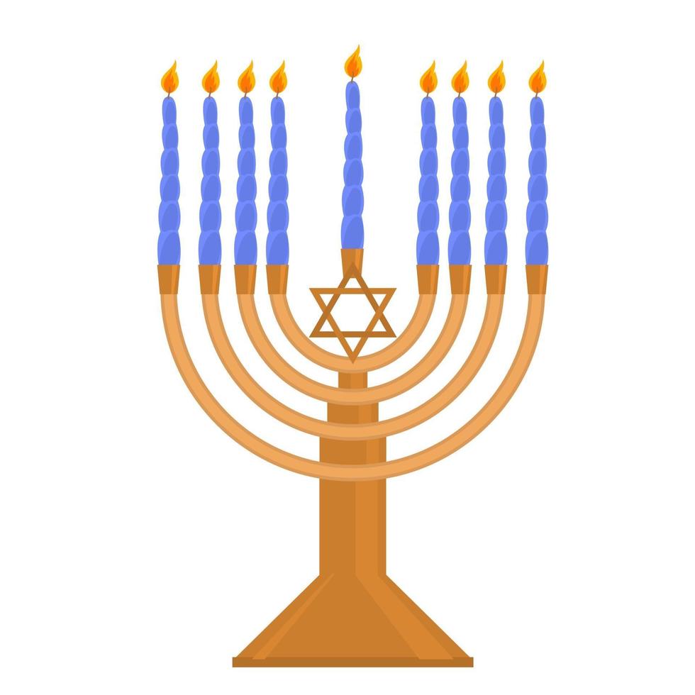 menorah con candele candle vettore