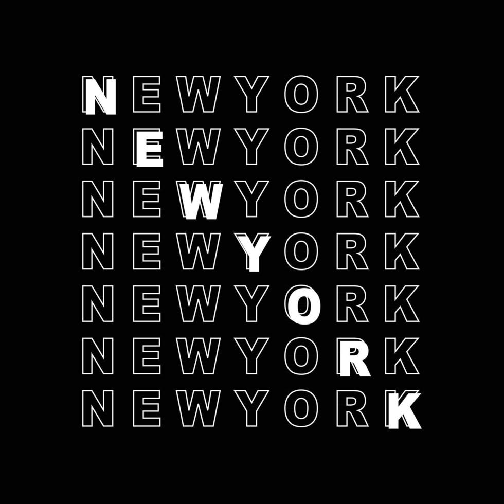 new york city abbigliamento urbano streetwear tipografia design vettore