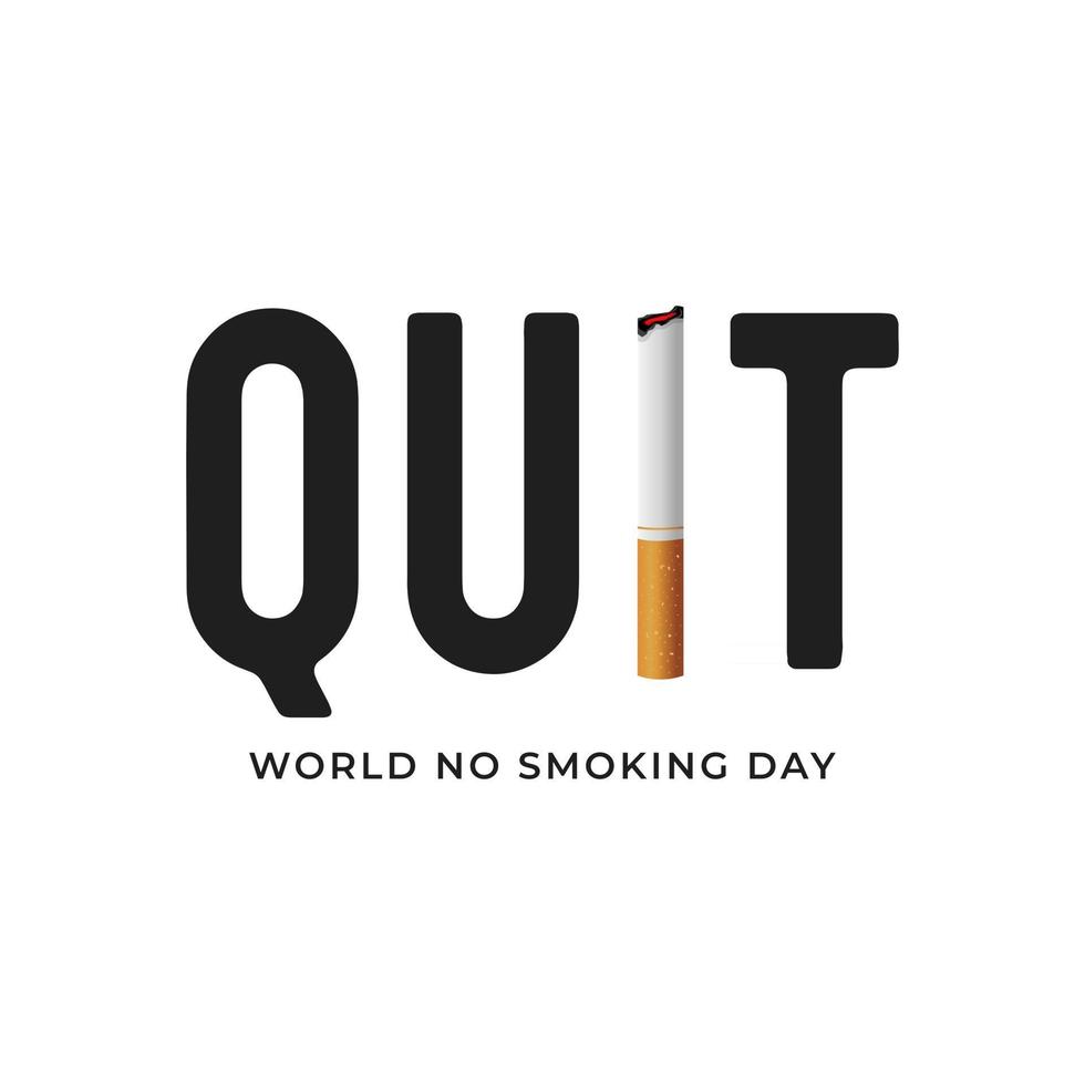 giornata mondiale senza tabacco. giorno non fumatori isolato su sfondo bianco. vettore