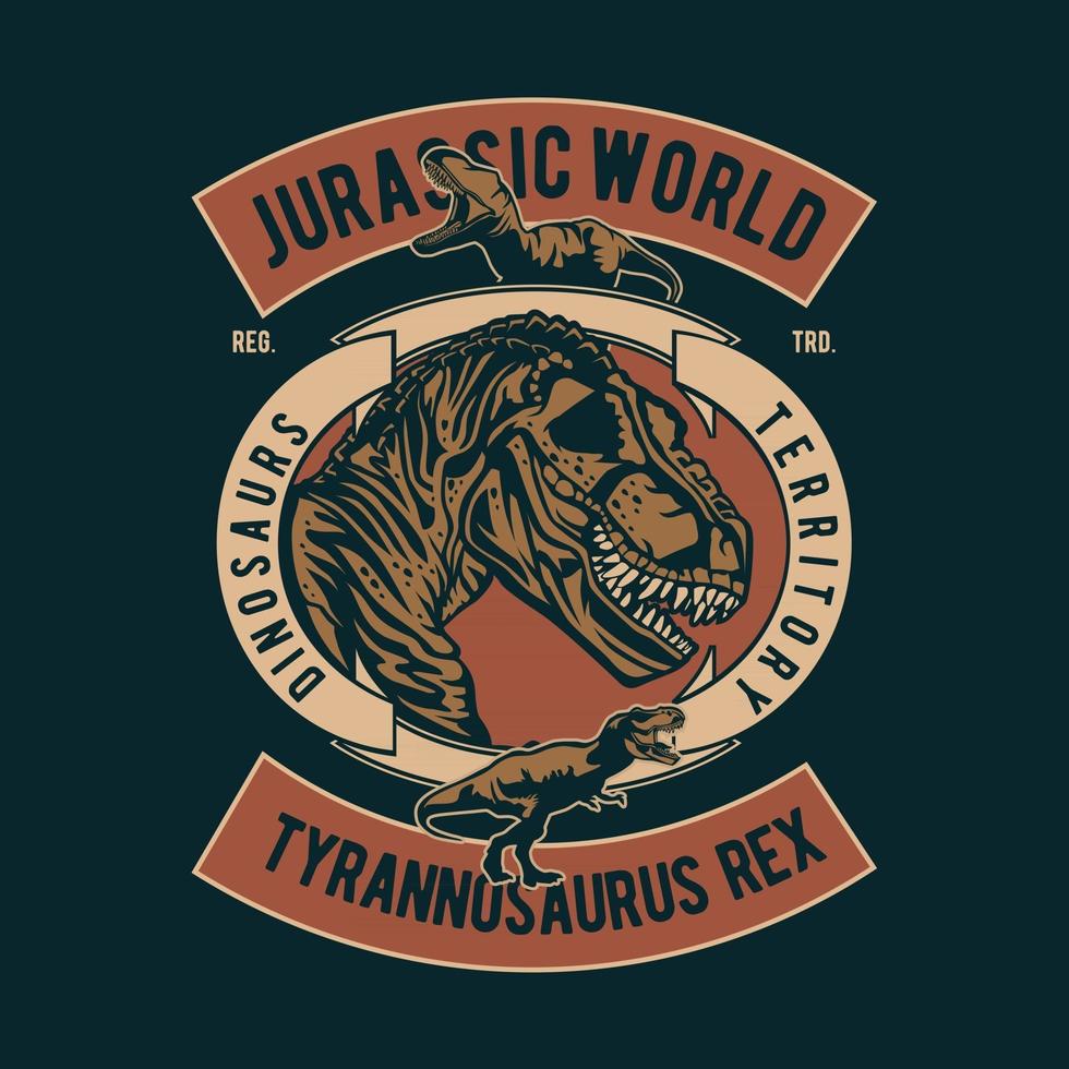 design distintivo vintage jurrasic world vettore