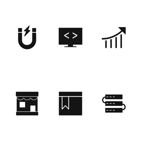 Set di icone di ottimizzazione del motore di ricerca Vector SEO