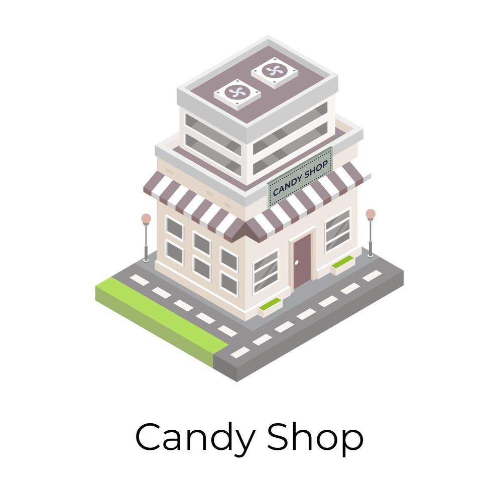 edificio del negozio di caramelle vettore