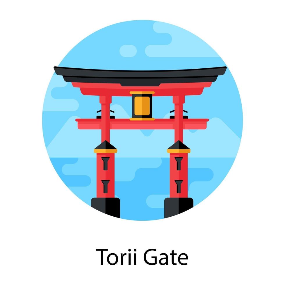 torii gate giappone vettore