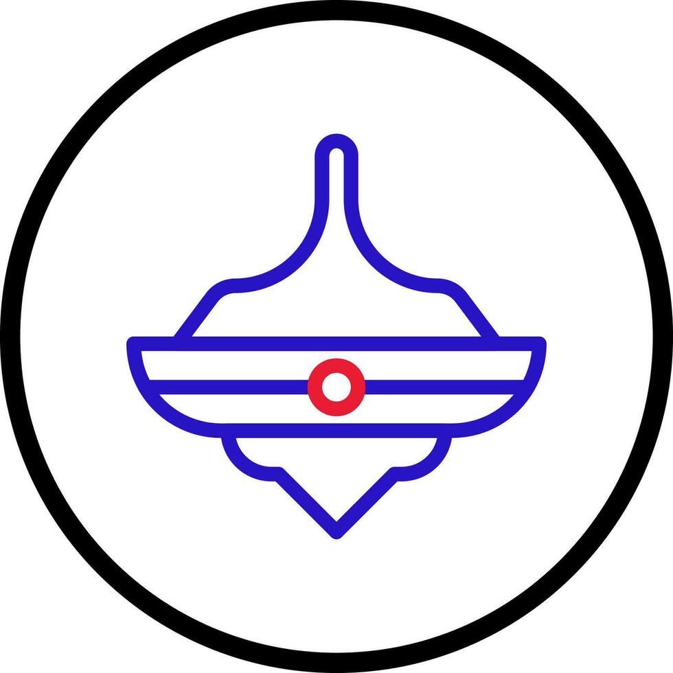 Filatura icona linea arrotondato rosso blu colore Cinese nuovo anno simbolo Perfetto. vettore