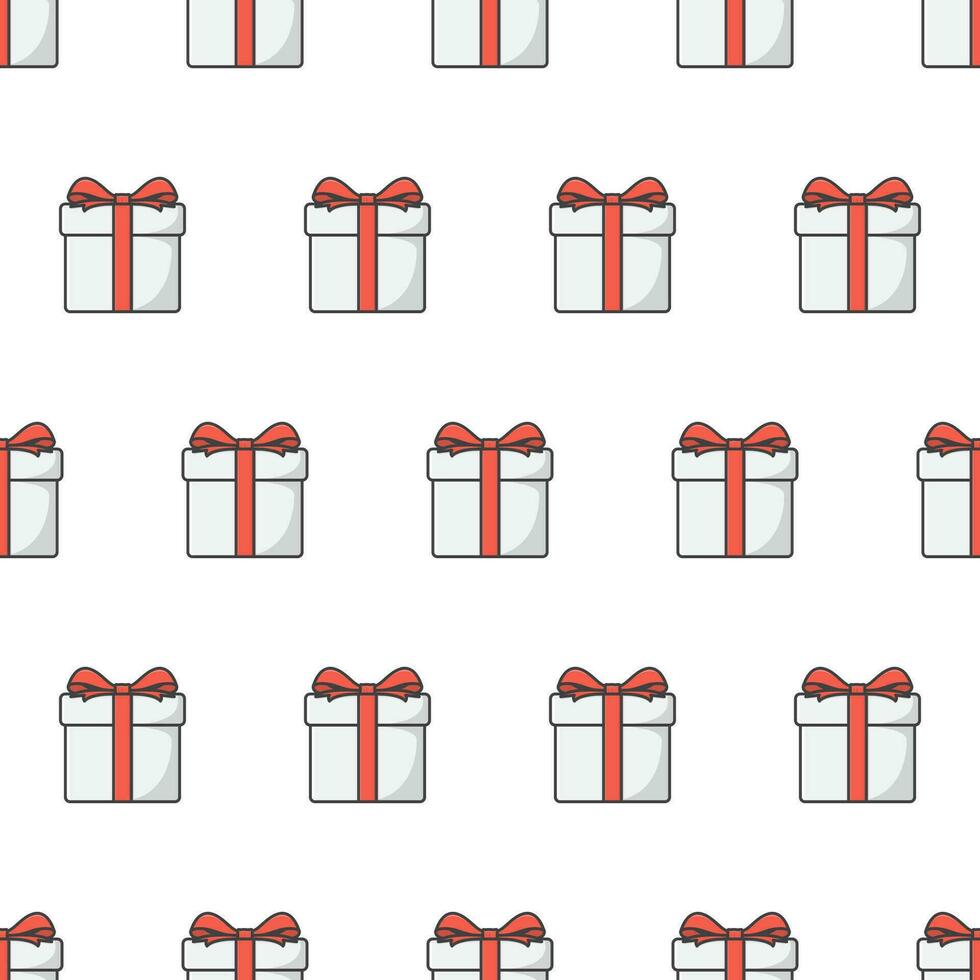 regalo scatola senza soluzione di continuità modello su un' bianca sfondo. regalo regali tema vettore illustrazione