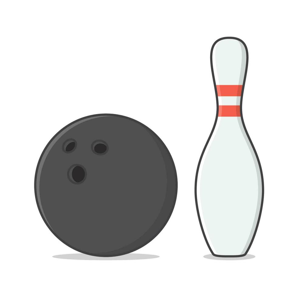 bowling palla e bowling perno vettore icona illustrazione. bowling gioco piatto icona
