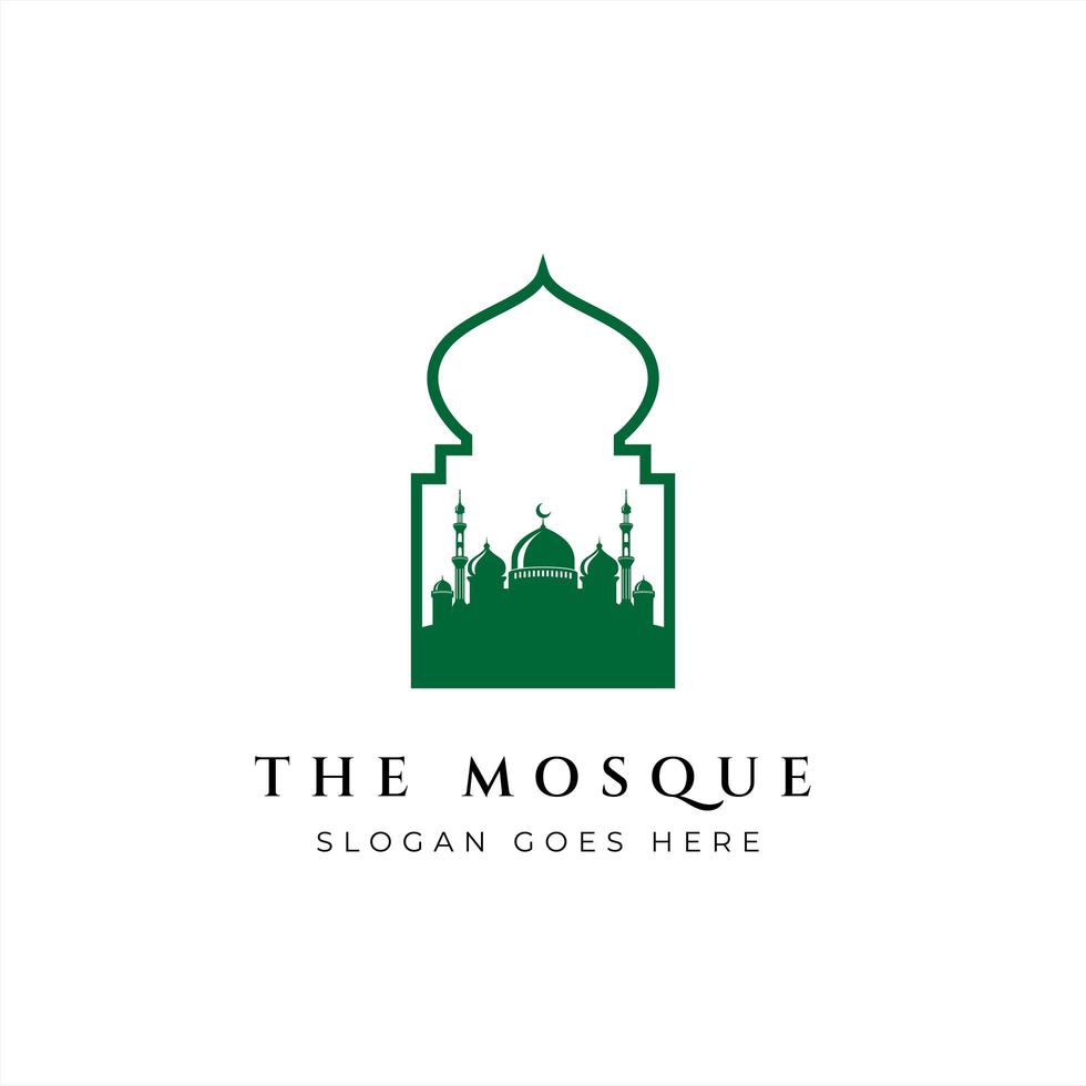 modello di progettazione dell'illustrazione di vettore del logo dell'icona della siluetta della moschea