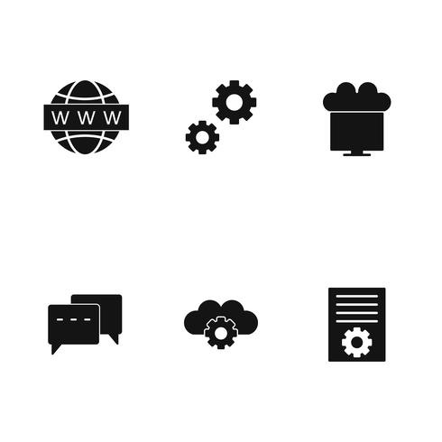 Set di icone di ottimizzazione del motore di ricerca Vector SEO