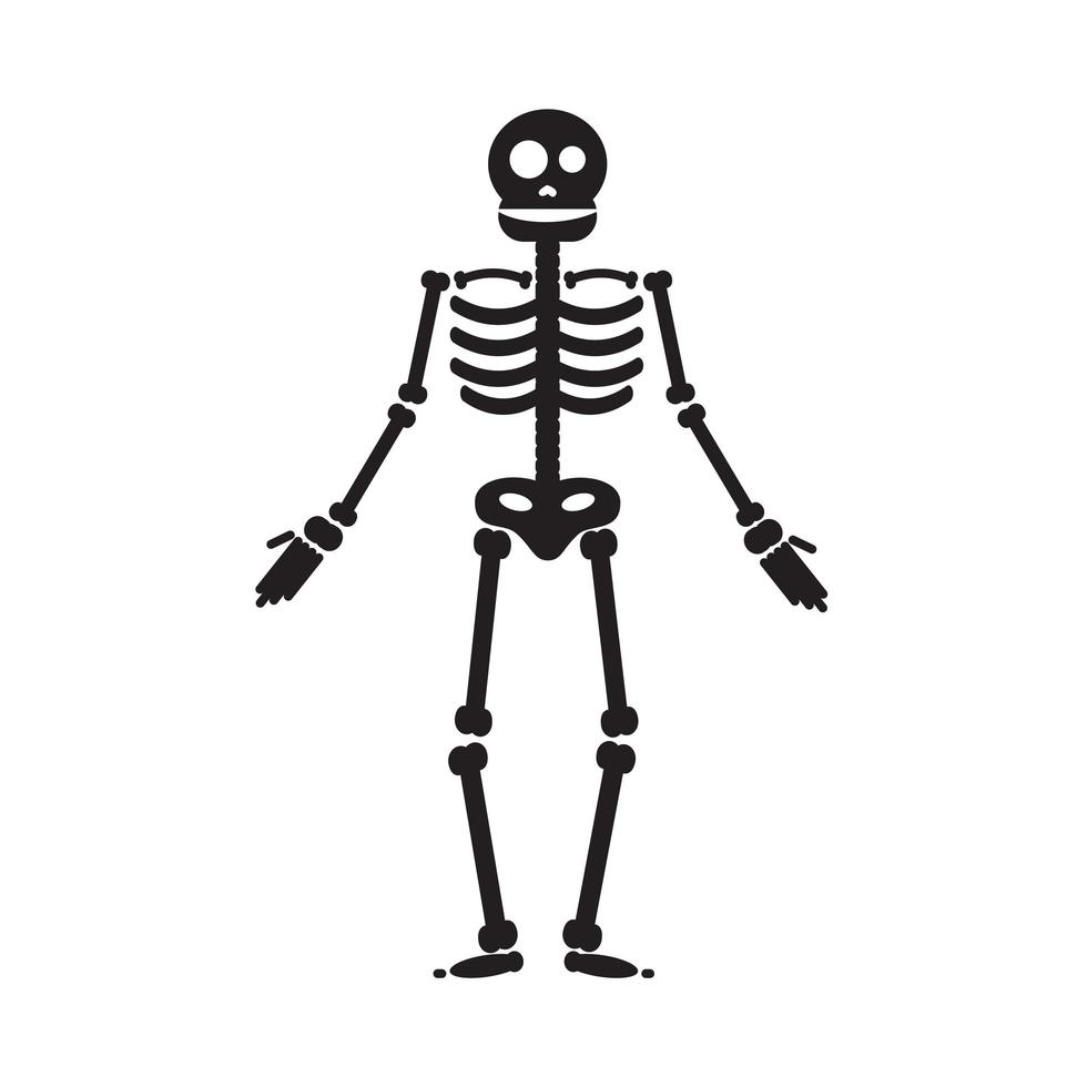 felice illustrazione dello scheletro di halloween vettore