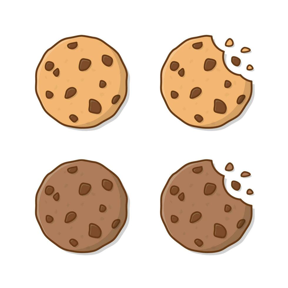 gustoso biscotti vettore icona illustrazione. biscotti morsi piatto icona