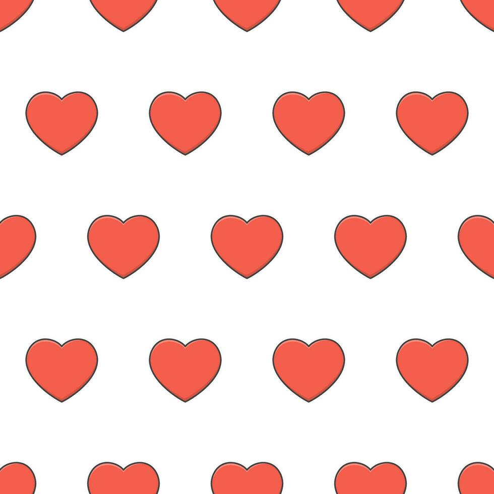 amore cuore senza soluzione di continuità modello su un' bianca sfondo. rosso cuore tema vettore illustrazione