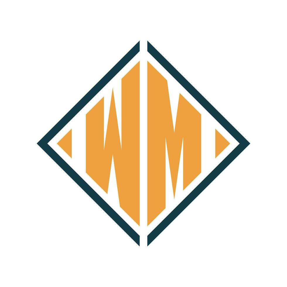 wm minimalista logo design modello vettore