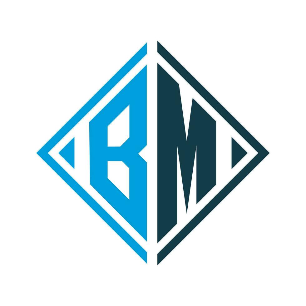 bm minimalista logo design modello vettore