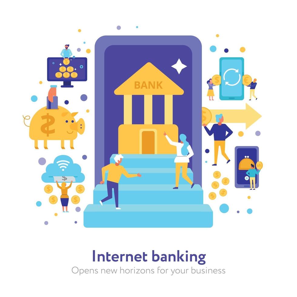 illustrazione vettoriale piatta di internet banking