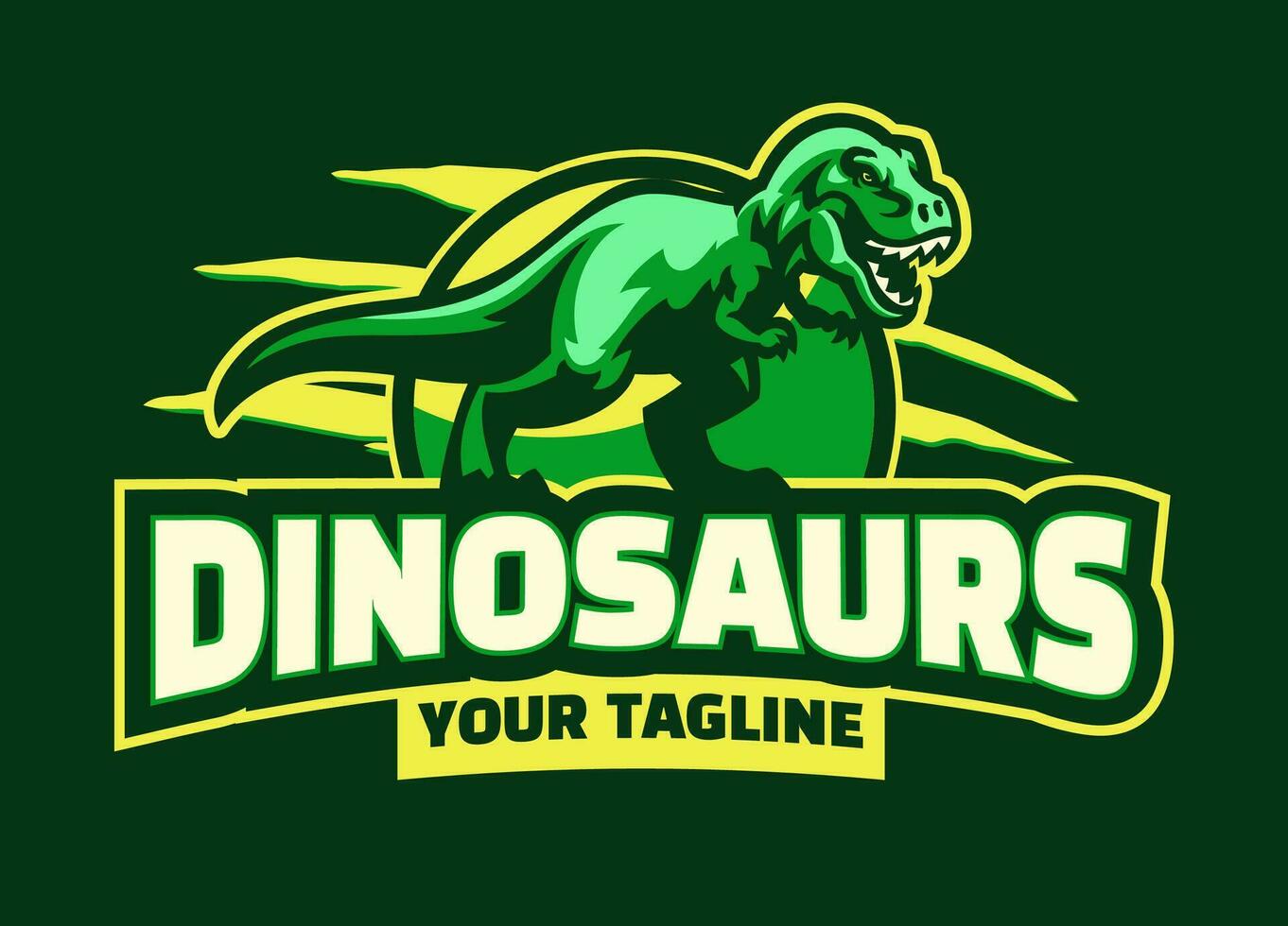 t-rex dinosauro portafortuna logo design illustrazione vettore