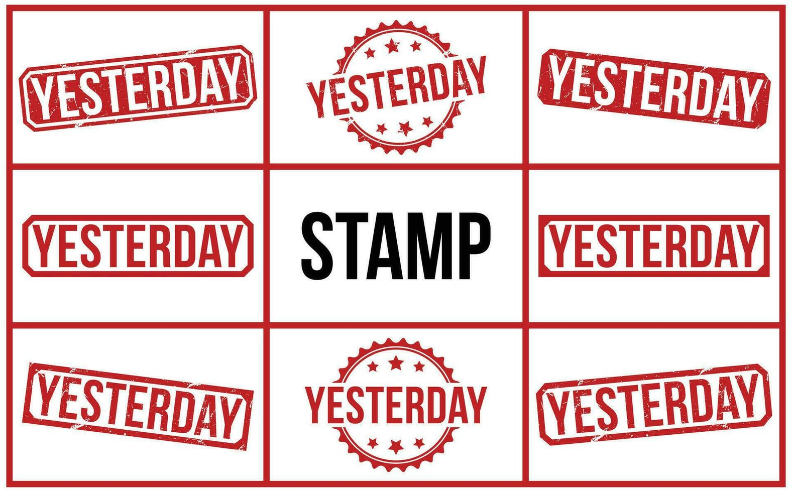 ieri francobollo rosso gomma da cancellare francobollo su bianca sfondo. ieri francobollo cartello. ieri francobollo. vettore