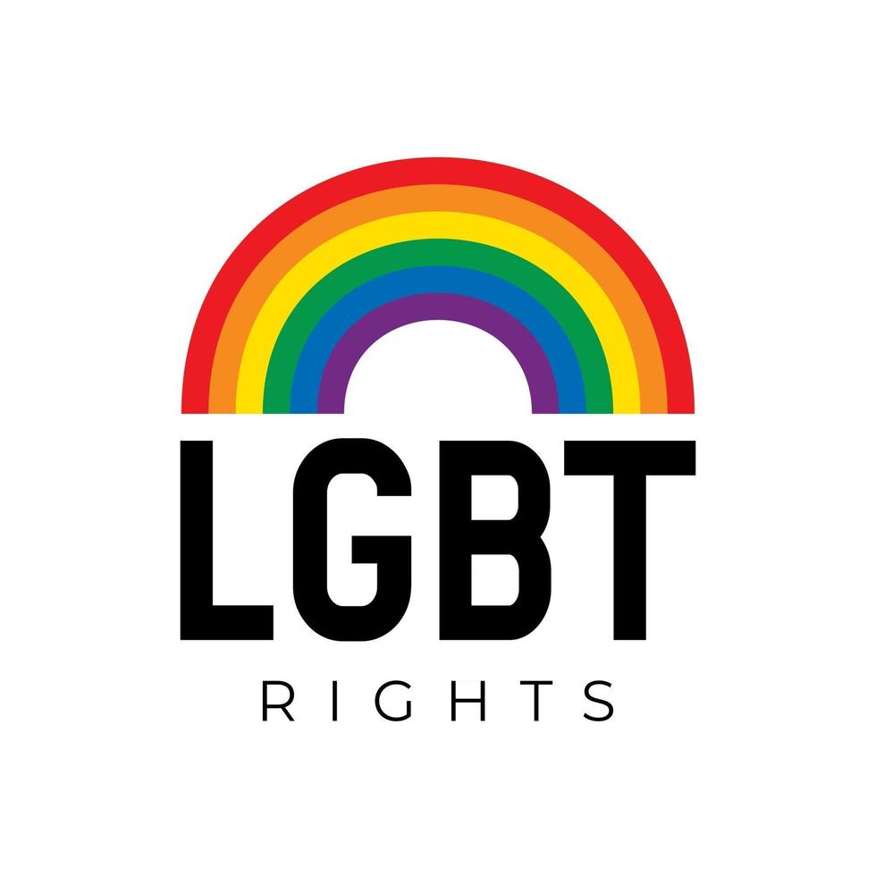 simbolo dei diritti lgbt nei colori dell'arcobaleno con scritte. vettore