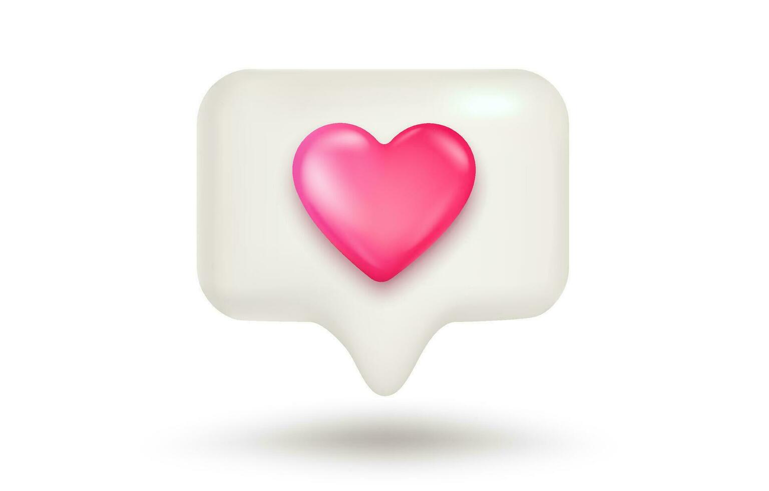 icona del cuore dei social media di vettore. vettore come icona in stile 3d con cuore. cuore realistico per i social media e la notifica.