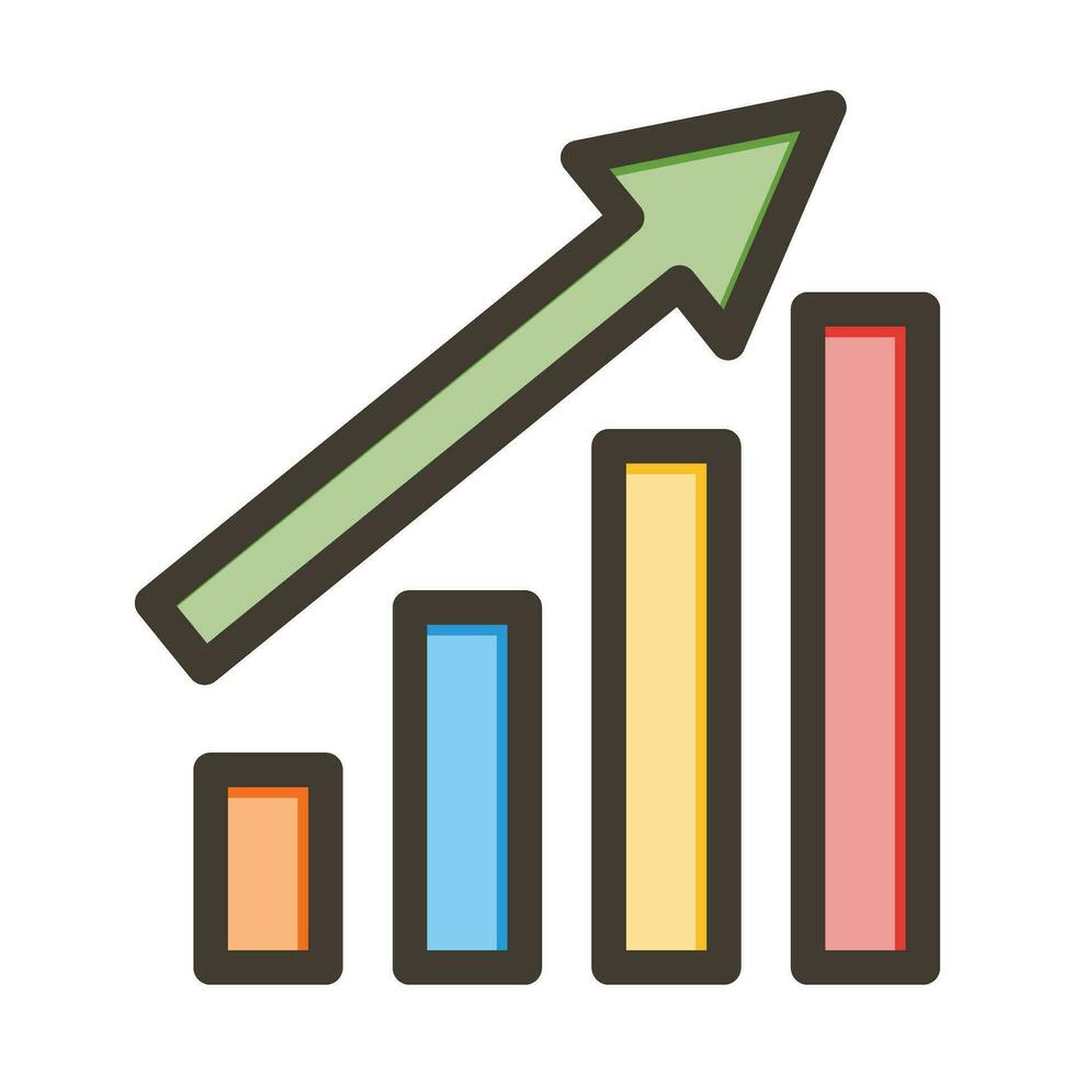 bar grafico vettore di spessore linea pieno colori icona per personale e commerciale uso.