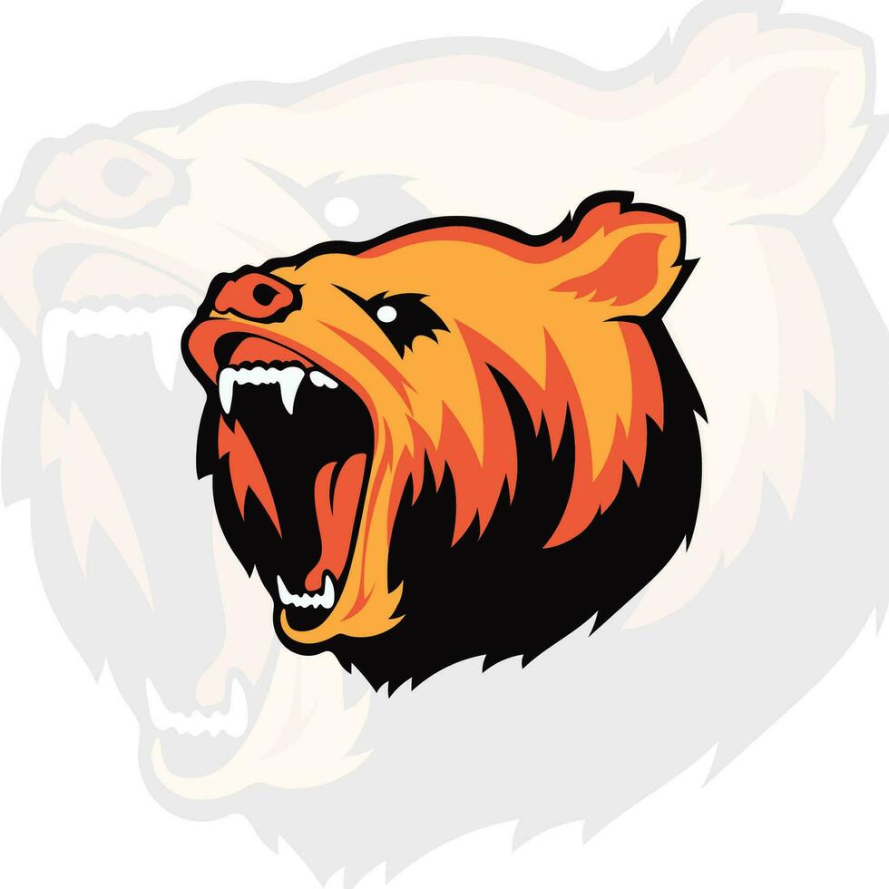 logo moderno dell'orso grizzly professionale per una squadra sportiva vettore