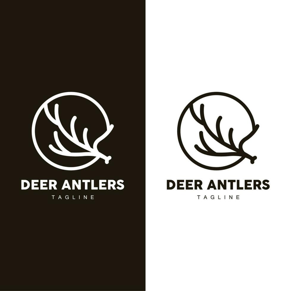 cervo corno logo design corno animale illustrazione minimalista semplice simbolo icona vettore